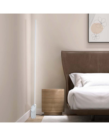 Lámpara de pie lineal LED 28W con base efecto mármol blanco o negro 3000K regulables