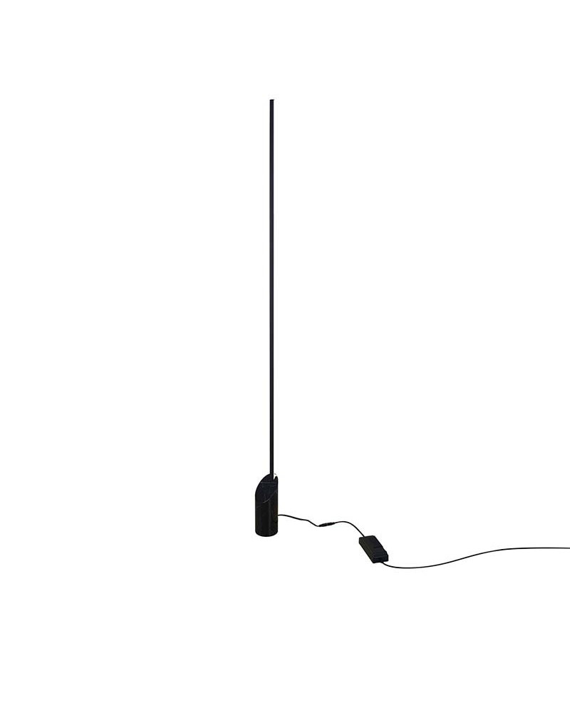 28W LED linear floor lamp with white or black marble effect base, 3000K dimmable