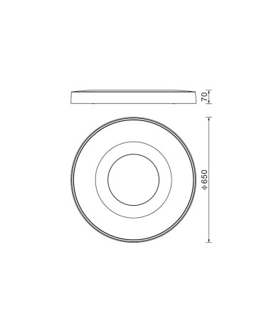 Plafón circular Ø65cm LED inteligente 100W regulable CCT 2700K-4000K-5000K color blanco negro o dorado