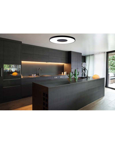 Plafón circular Ø50cm LED inteligente 80W regulable CCT 2700K-4000K-5000K color blanco negro o dorado