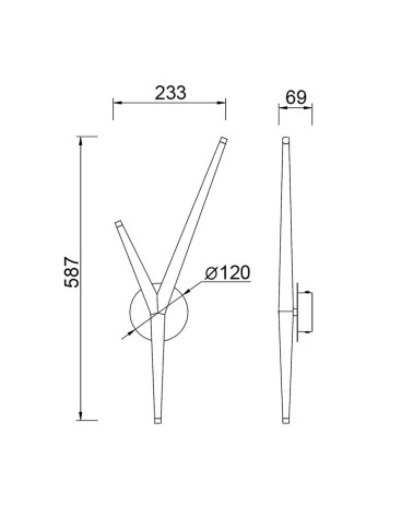 Aplique de pared LED 5,5W 3000K ramificado de diseño orgánico en acabado blanco, negro o dorado