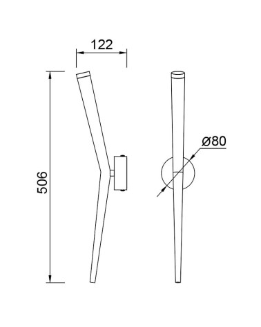 6W LED wall light with warm uplight 3000K in a stylized white, black or gold branch design