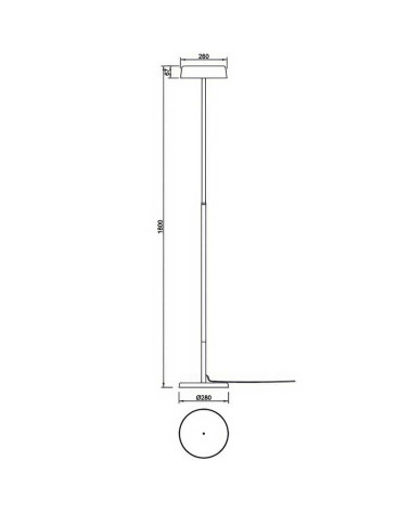 Floor lamp with dual LED emission 15+15W Japandi style in white, black and wood 3000K dimmable