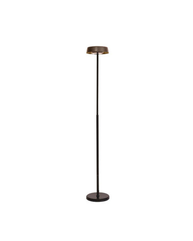 Floor lamp with dual LED emission 15+15W Japandi style in white, black and wood 3000K dimmable