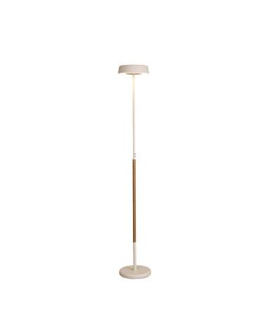 Floor lamp with dual LED emission 15+15W Japandi style in white, black and wood 3000K dimmable