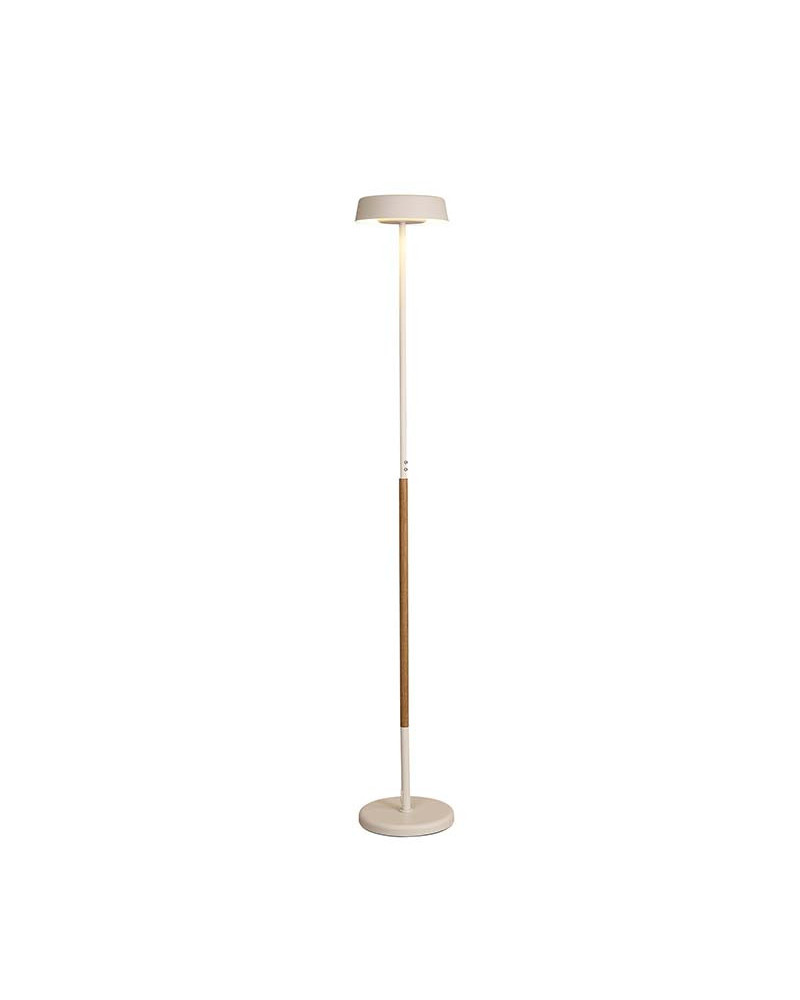Floor lamp with dual LED emission 15+15W Japandi style in white, black and wood 3000K dimmable