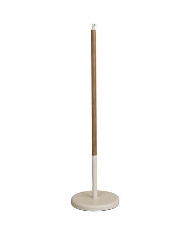 Lámpara de pie con doble emisión LED 15+15W estilo japandi en color blanco, negro y madera 3000K regulables