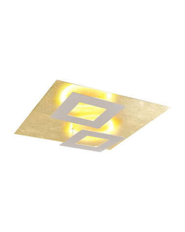 Gold ceiling light 50x50cm LED 48W 3000K with floating squares in white, black or corten