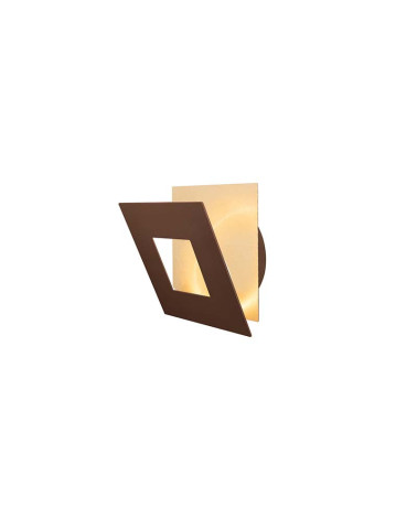 Gold wall light 14x14cm LED 12W with customizable geometry panel 3000K, available in white, black and corten finishes