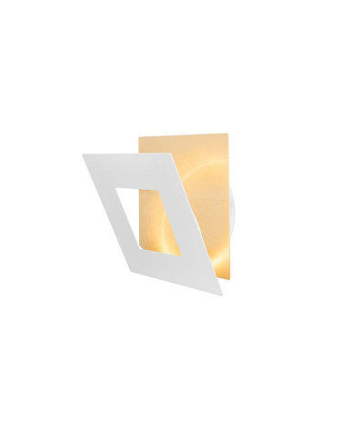Aplique dorado 18x18cm LED 18W con panel de geometría personalizable 3000K acabados blanco, negro y corten