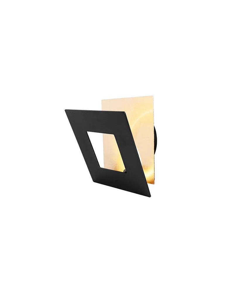 Gold wall light 18x18cm LED 18W with customizable geometry panel 3000K, available in white, black and corten finishes