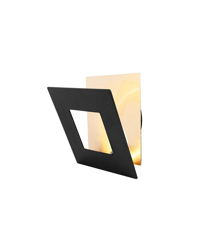 Aplique dorado 22x22cm LED 24W con panel de geometría personalizable 3000K acabados blanco, negro y corten