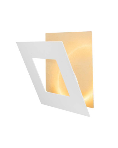 Gold wall light 40x40cm LED 40W with customizable geometry panel 3000K, available in white, black and corten finishes