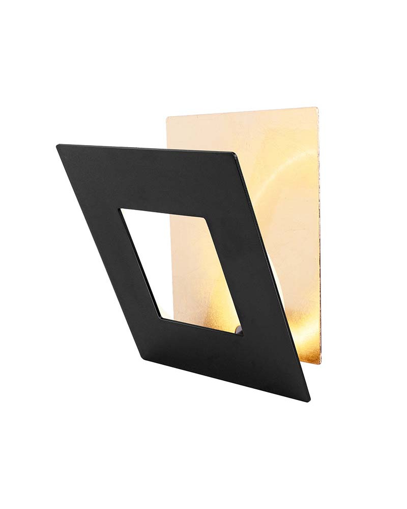 Aplique dorado 40x40cm LED 40W con panel de geometría personalizable 3000K acabados blanco, negro y corten