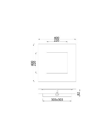 Gold wall light 40x40cm LED 40W with customizable geometry panel 3000K, available in white, black and corten finishes
