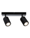 Lámpara de techo 2 focos máx 2x10W GU10 Negro 230V Metal