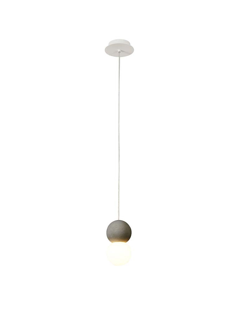 Minimalist design gray LED spherical pendant lamp E27 with 3000K, 4000K or 3000K dimmable bulb