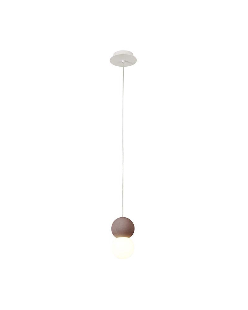 Red LED E27 spherical pendant lamp, minimalist design with 3000K, 4000K or 3000K dimmable bulb