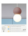 Red LED E27 spherical pendant lamp, minimalist design with 3000K, 4000K or 3000K dimmable bulb