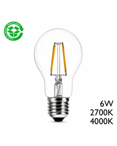 Bombilla Estándar LED filamento E27 6W 2700K 4000K