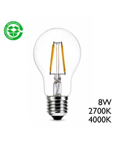 Standard LED filament bulb E27 8W 2700K 4000K