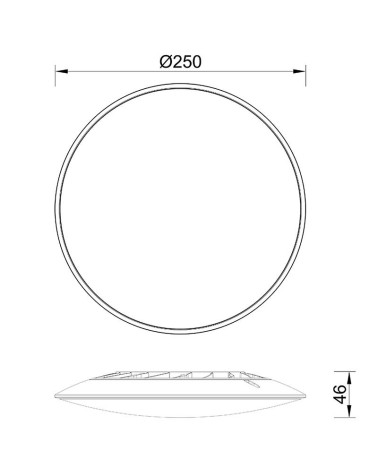 Ø25cm LED ceiling light 16W circular ultra-thin 3000K-4000K-5000K white finish