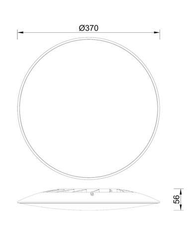 Plafón de techo Ø37cm LED 24W circular ultra fino 3000K-4000K-5000K acabado blanco