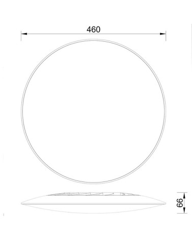 Ø46cm LED ceiling light, 50W, circular, ultra-thin, 3000K-4000K-5000K, white finish