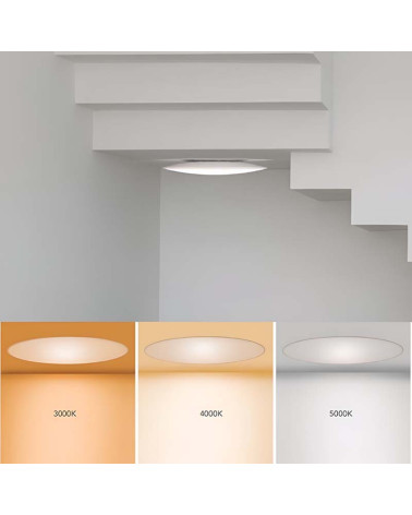 Ø25cm LED ceiling light 16W circular ultra-thin 3000K-4000K-5000K white finish