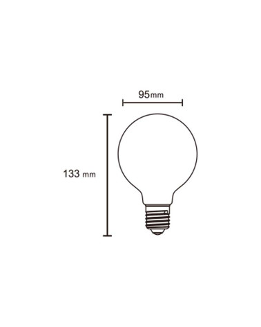 Bombilla LED E27 globo opal 95mm 6,5W 3000K 720Lm