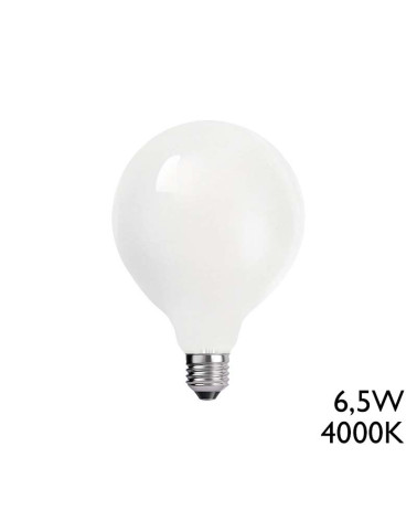 Bombilla globo 95mm LED E27 6,5W opal 4000K 740Lm