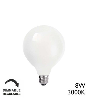 95mm LED globe bulb E27 3000K dimmable 8W 720Lm opal