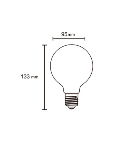 95mm LED globe bulb E27 3000K dimmable 8W 720Lm opal