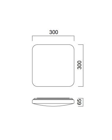 Plafón LED cuadrado plano 30cm acabado blanco 30W 5000K 2000Lm