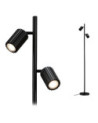Lámpara de pie dos focos regulables máx 2x7W GU10 Negro Metal
