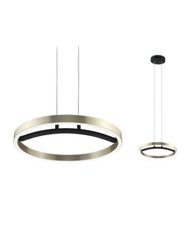 38cm pendant lamp, adjustable in 3 steps, LED 24W, gold, black, metal