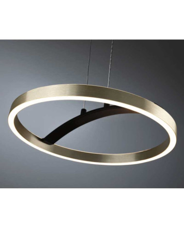 Lámpara colgante 38cm regulable en 3 pasos LED 24W Oro dorado Negro Metal