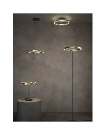 Lámpara colgante 38cm regulable en 3 pasos LED 24W Oro dorado Negro Metal