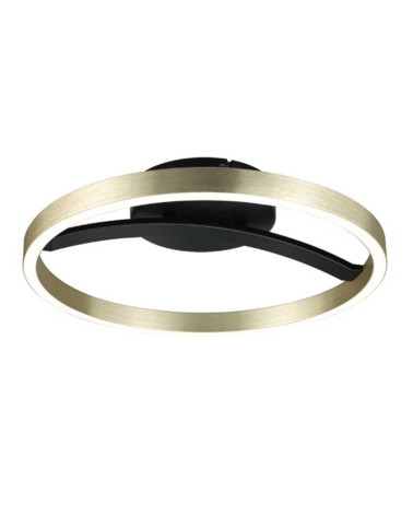 Plafón 38cm regulable en 3 pasos LED 24W Oro dorado Negro Metal