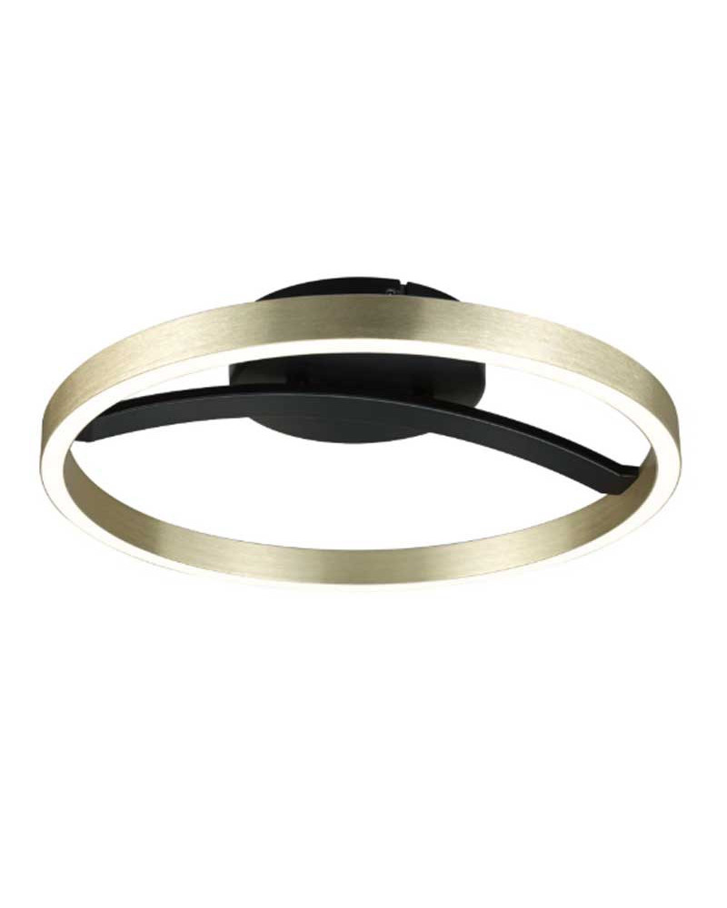 Plafón 38cm regulable en 3 pasos LED 24W Oro dorado Negro Metal