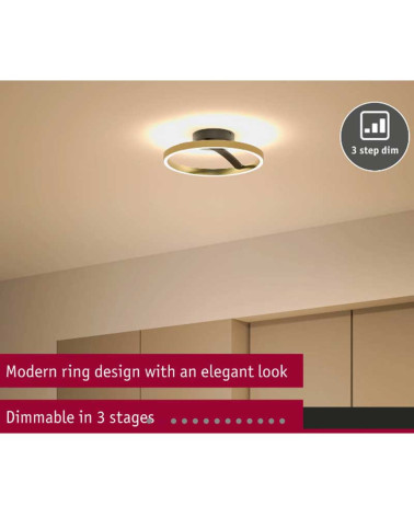 38cm ceiling light, adjustable in 3 steps, LED 24W, Gold, Black, Metal