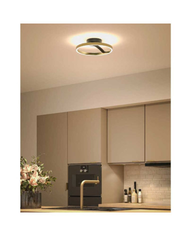 38cm ceiling light, adjustable in 3 steps, LED 24W, Gold, Black, Metal