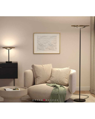 Lámpara de pie 157cm regulable en 3 pasos LED 17,5W Oro dorado Negro Metal