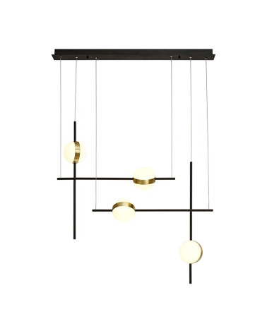 Lámpara colgante LED de diseño asimétrico estilo industrial moderno 32W 3000K en acabado oro y negro