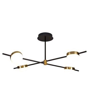 32W LED ceiling light, Mid-Century Modern style, black and gold, 3000K warm light