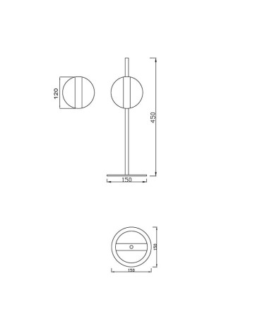 Lámpara de sobremesa LED 8W 3000K estilo industrial elegante en acabado negro y oro