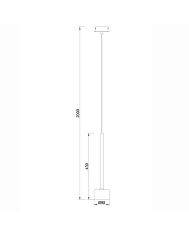 Lámpara colgante tubular estilizada con tulipa de cristal cromo GX53 máx 12W