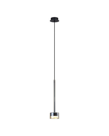 Stylish tubular pendant lamp with bronze glass shade GX53 max 12W