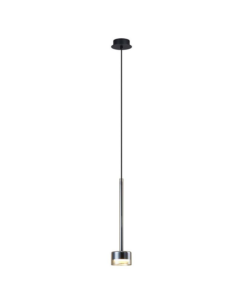 Stylish tubular pendant lamp with bronze glass shade GX53 max 12W