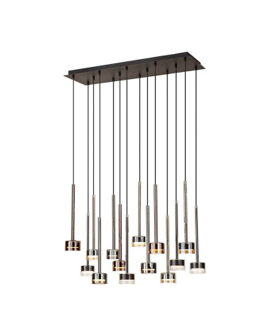 Sophisticated waterfall effect 90x30cm pendant lamp with multi-colored shades GX53 max 12W